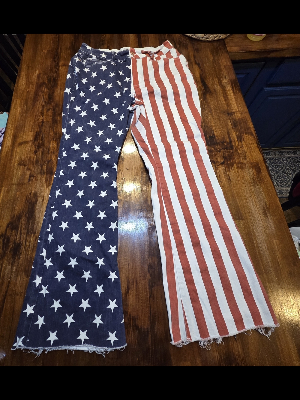Judy Blue Jeans Womens 16W Patriotic Flare USA Flag High Waist Stretch Western